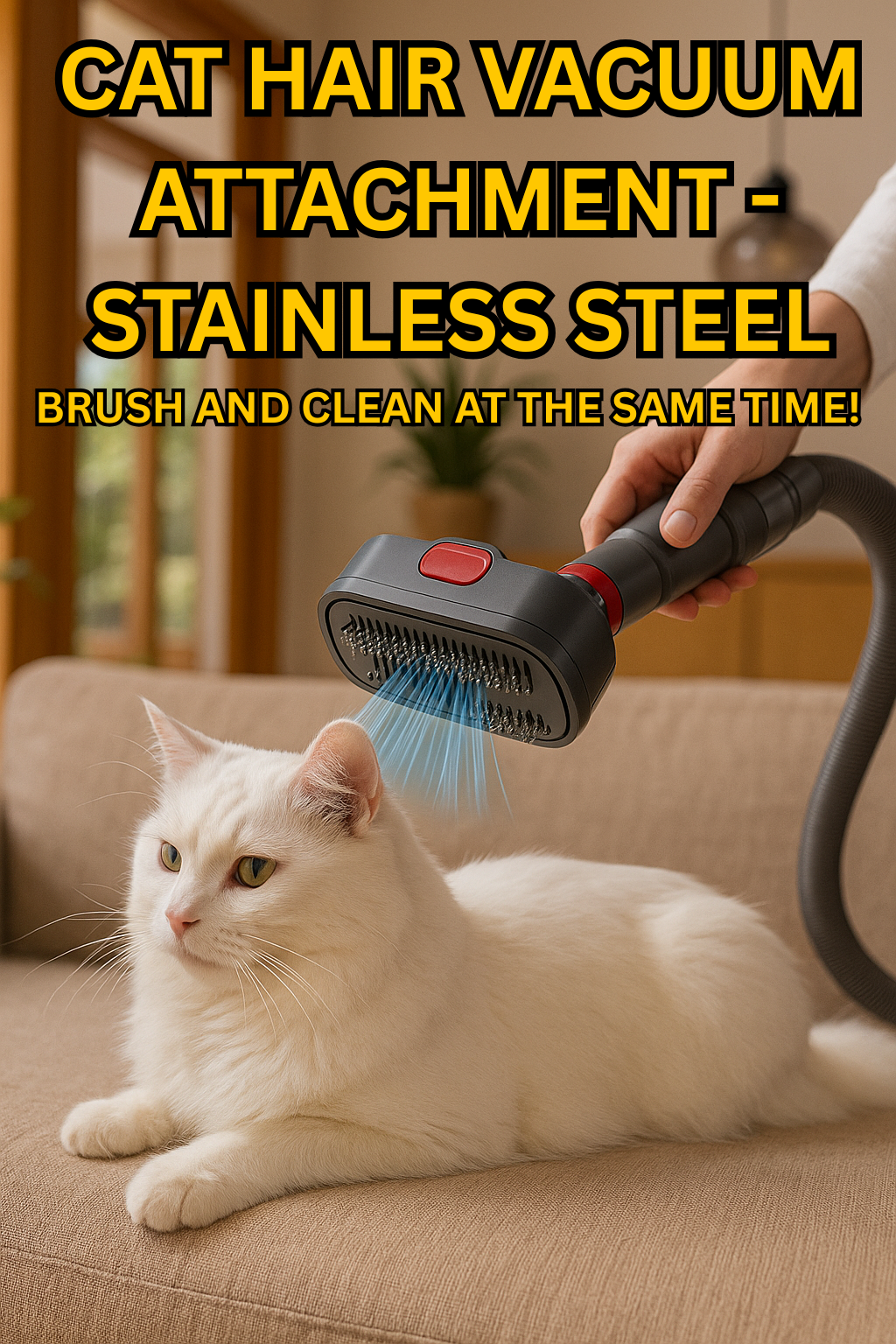 Cat Hair Vacuum Attachment - Stainless Steel