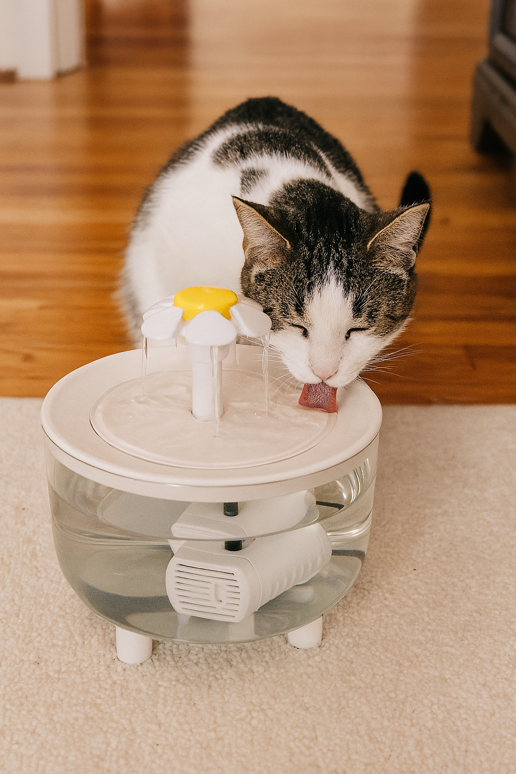 Flower Water Fountain For Cats