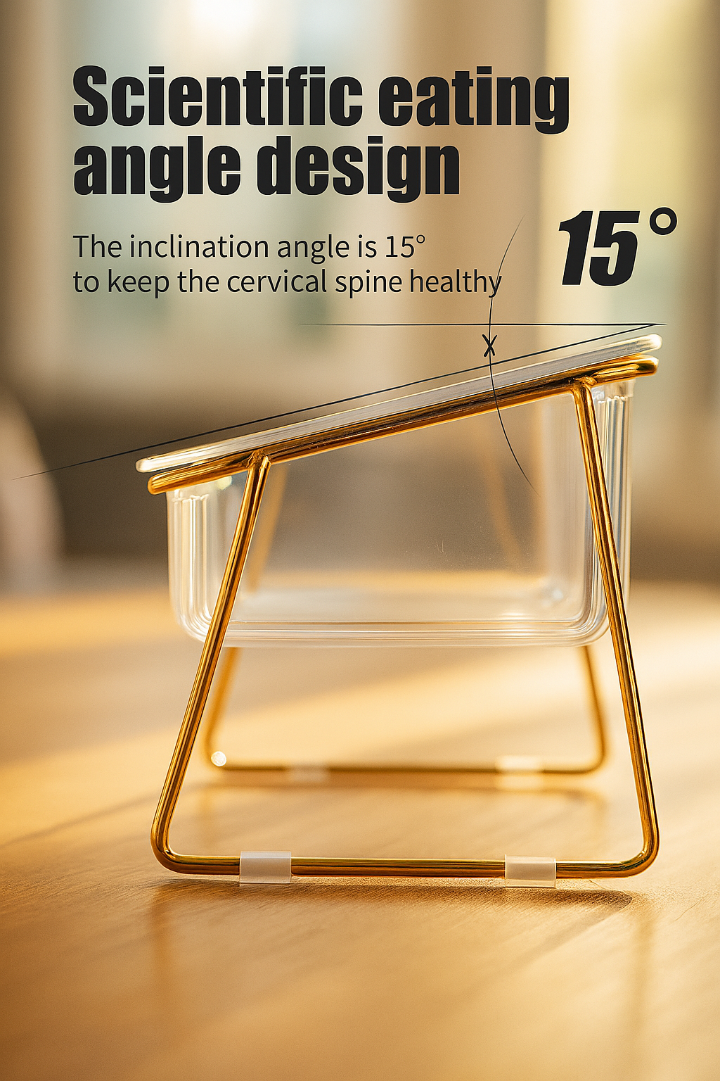 Transparent Double Cat Bowl