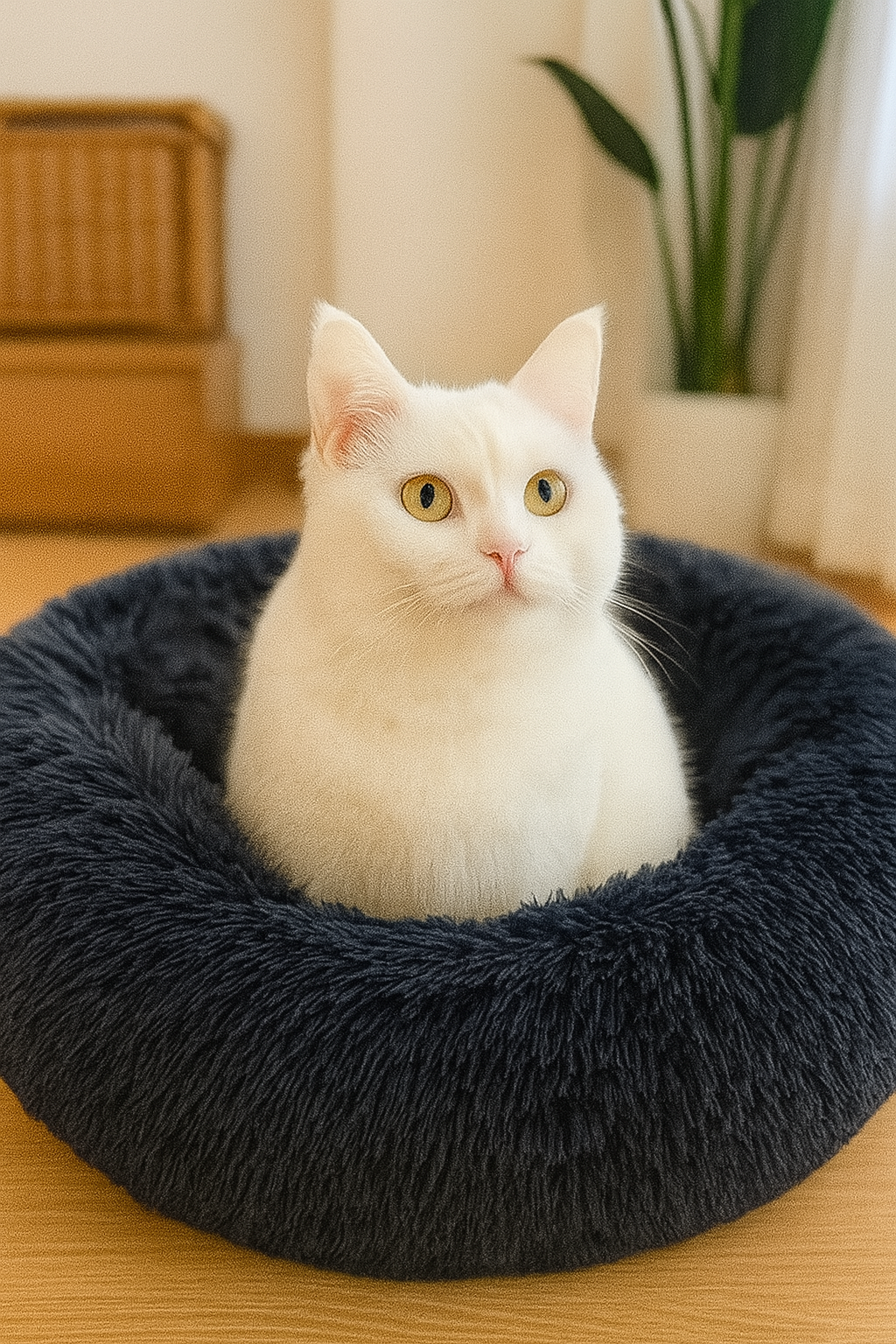 Donut Shaped Fluffy Cat Bed
