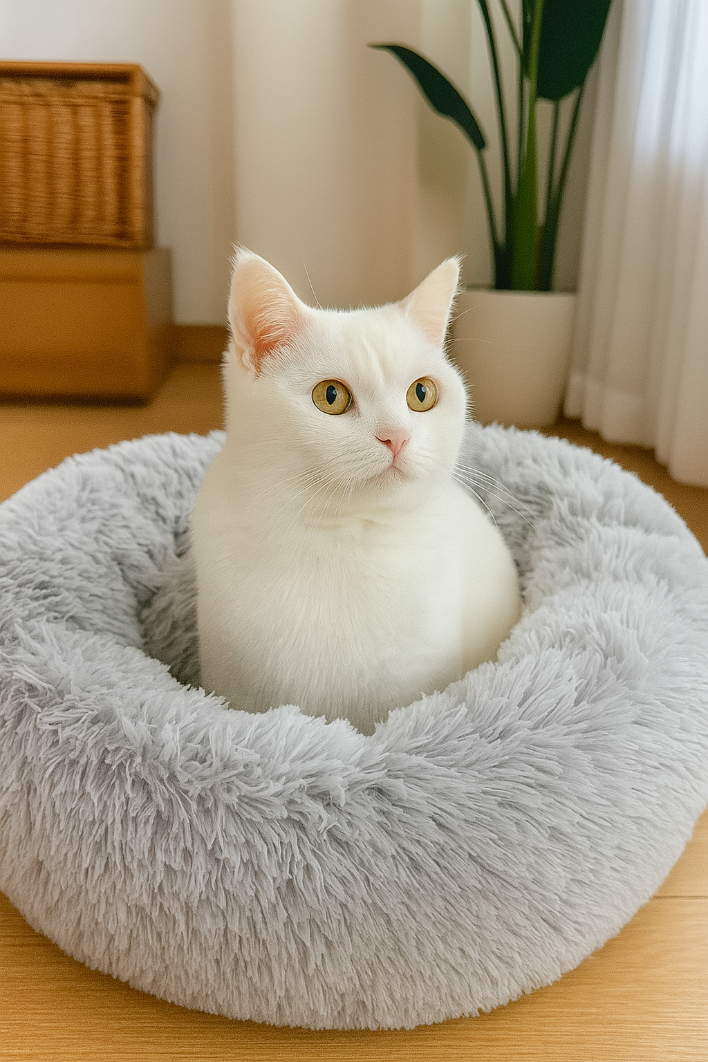 Donut Shaped Fluffy Cat Bed