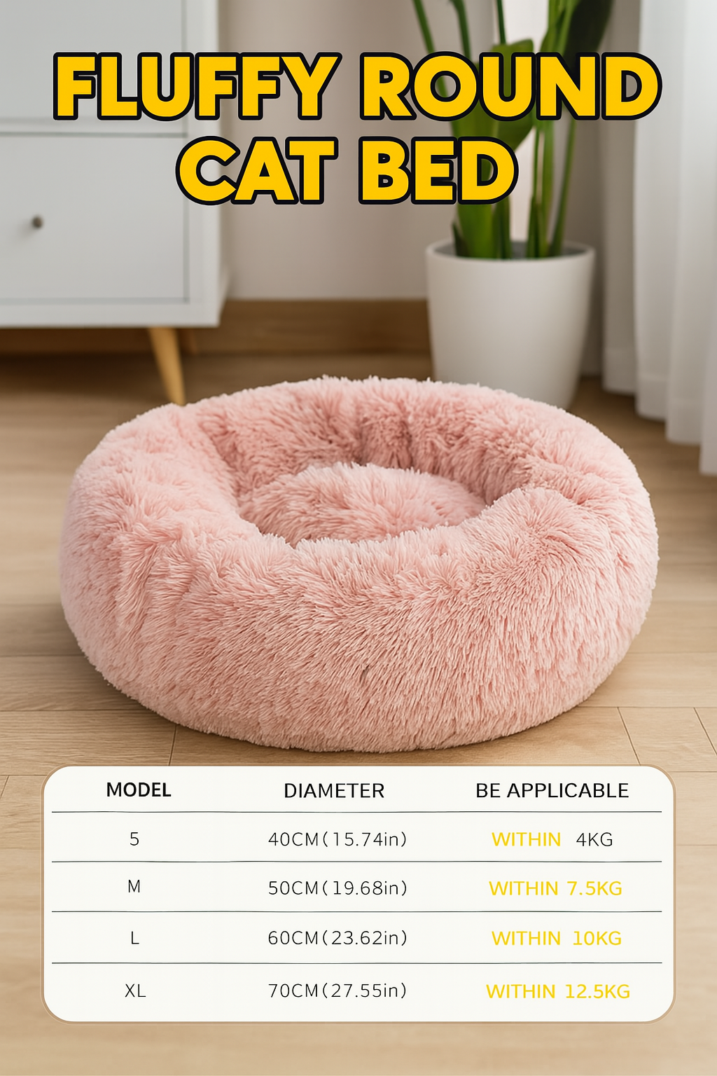 Donut Shaped Fluffy Cat Bed