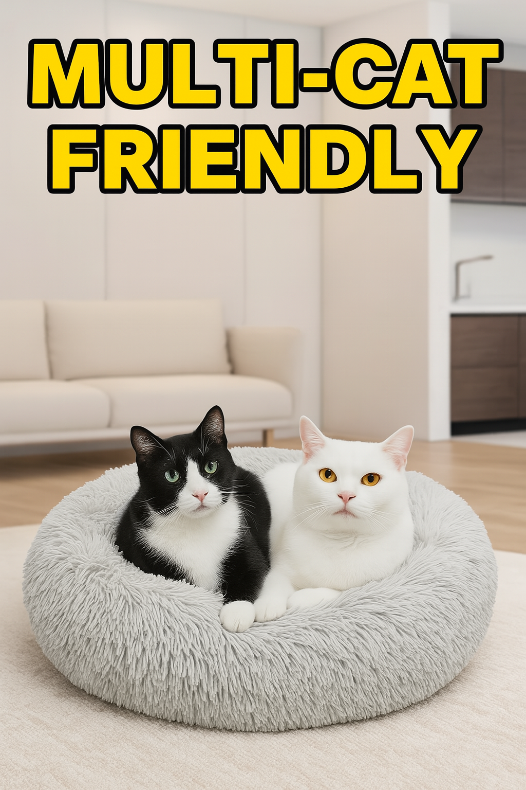 Donut Shaped Fluffy Cat Bed