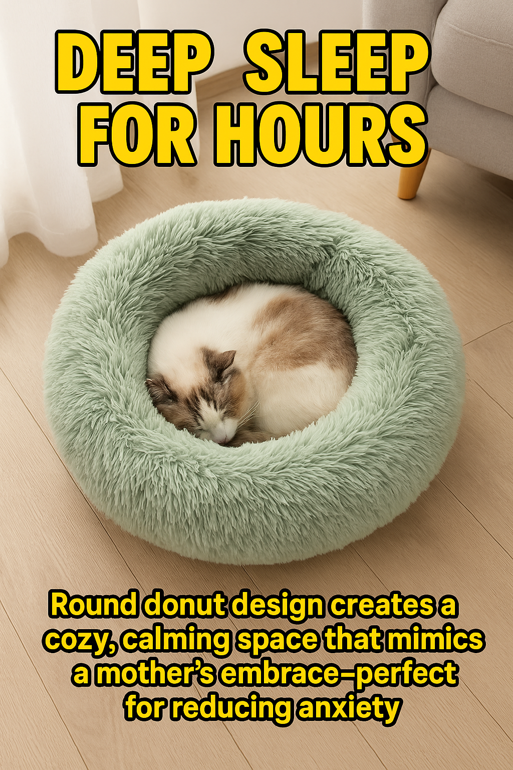 Donut Shaped Fluffy Cat Bed