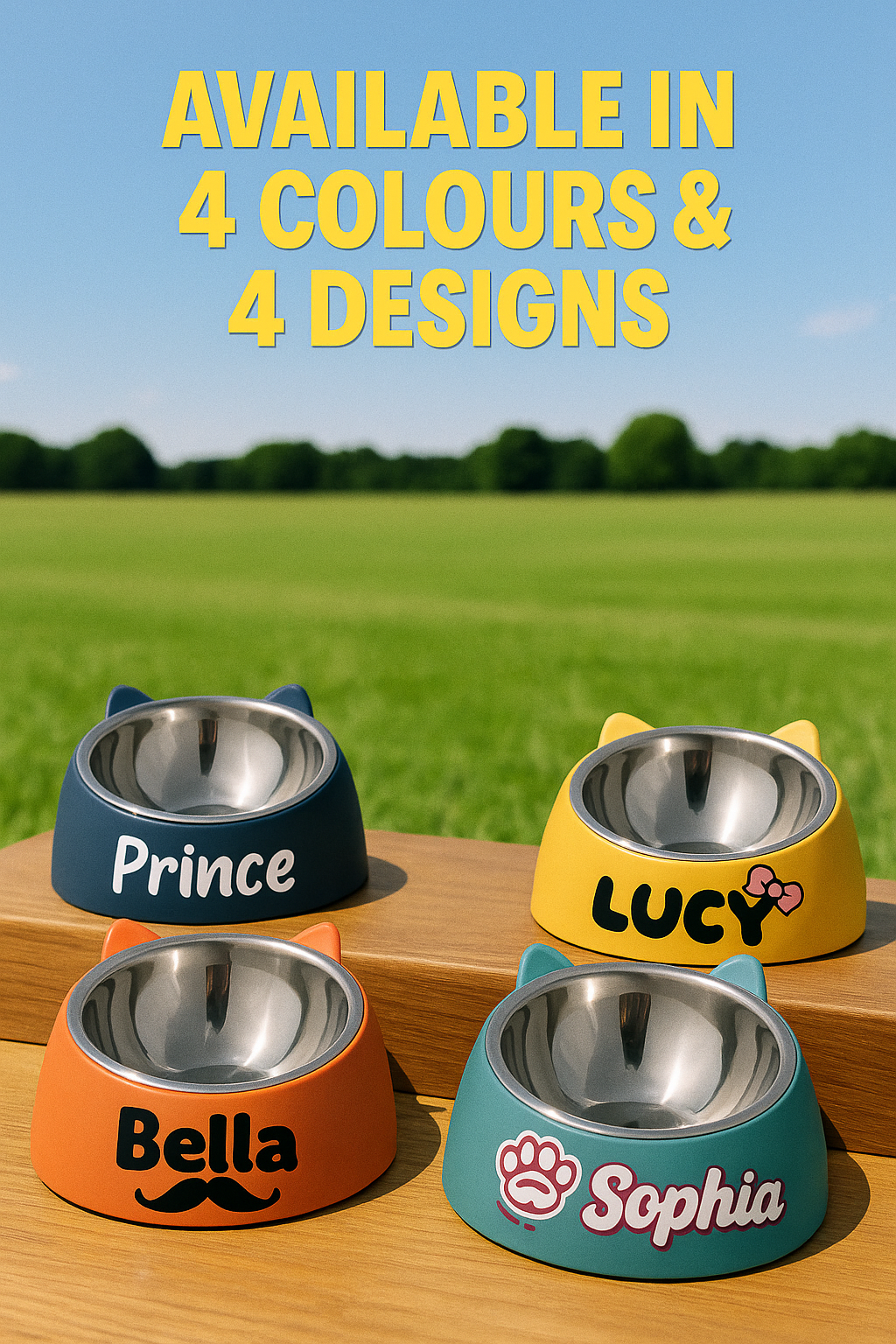 Personalized Stainless Steel Cat Bowl