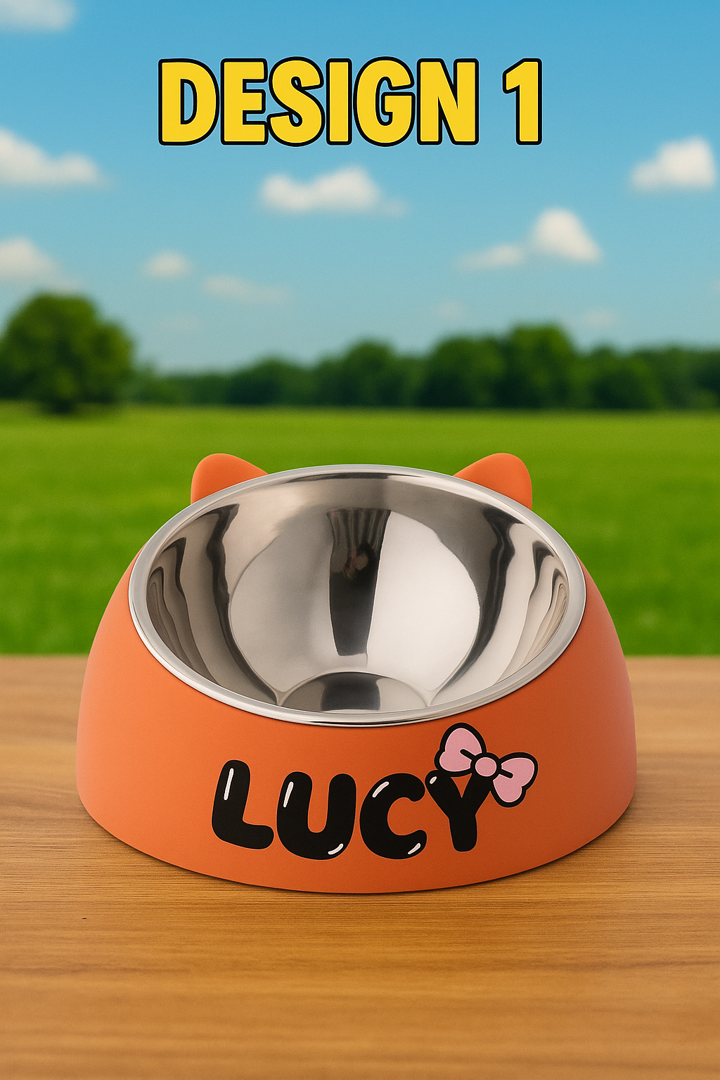 Personalized Stainless Steel Cat Bowl