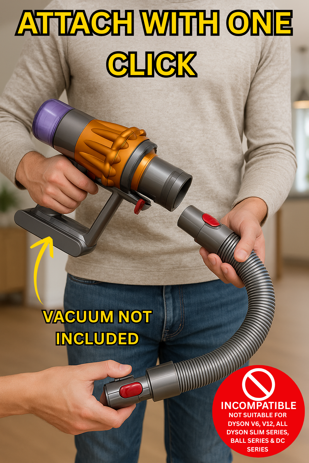 Cat Hair Vacuum Attachment - Stainless Steel