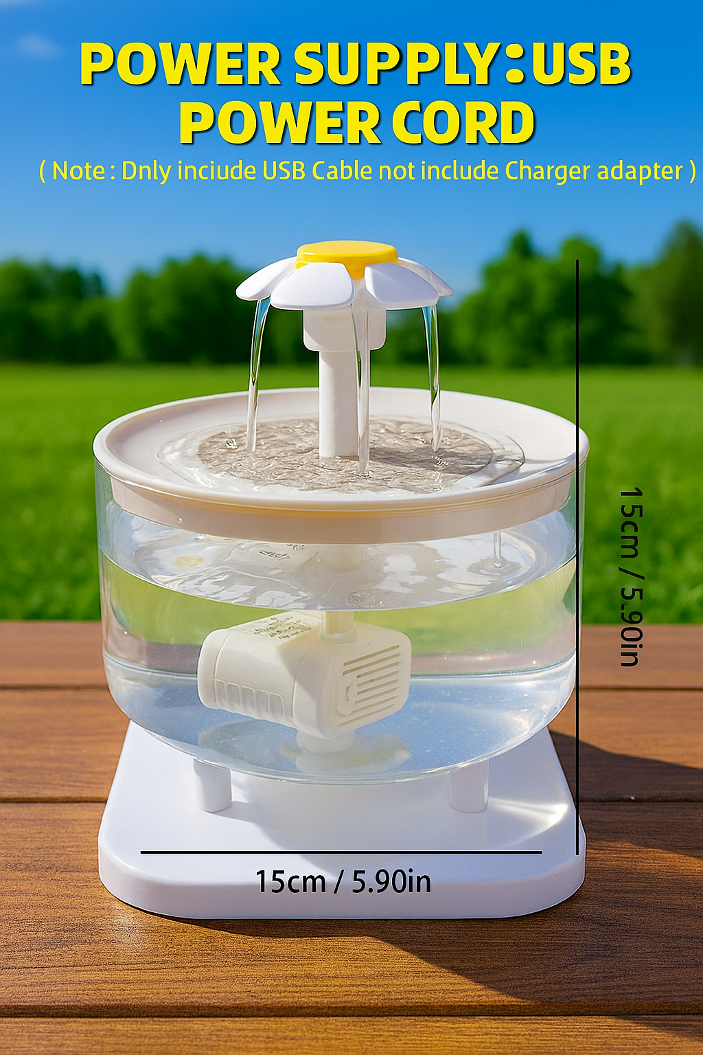 Flower Water Fountain For Cats