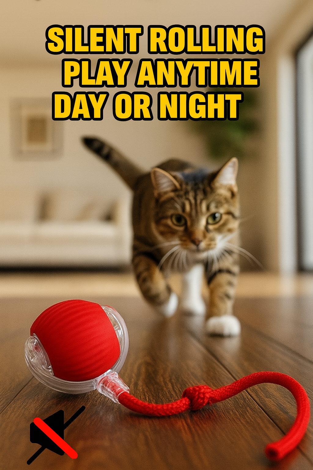 Automatic Rolling Ball With Teaser Tail - 3 PACK