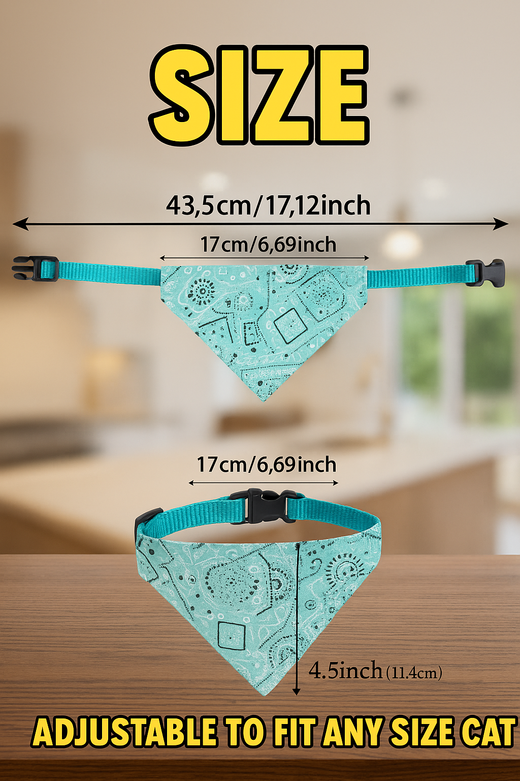 Adjustable Cat Bandana Collar - 6 PACK