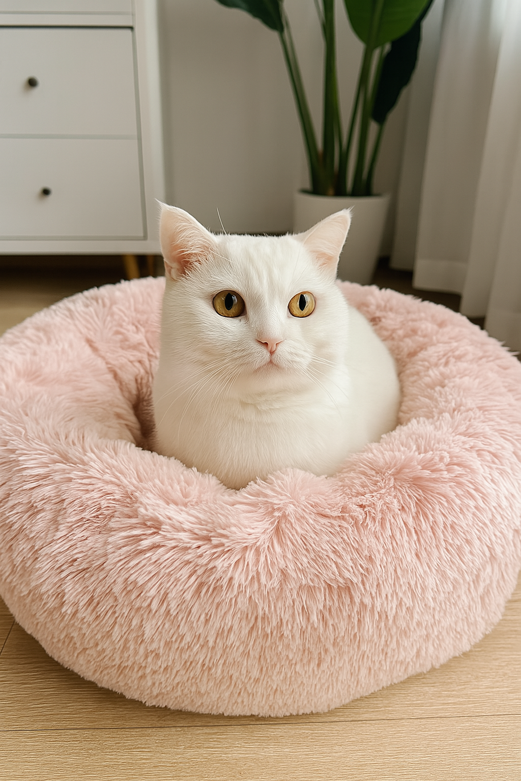 Donut Shaped Fluffy Cat Bed