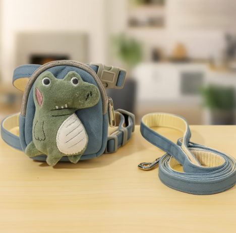 Cartoon Cat Leash - BUILT IN BACKPACK
