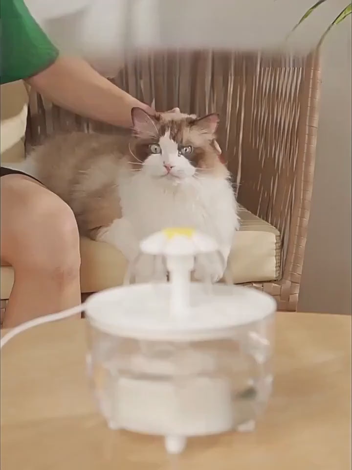 Flower Water Fountain For Cats